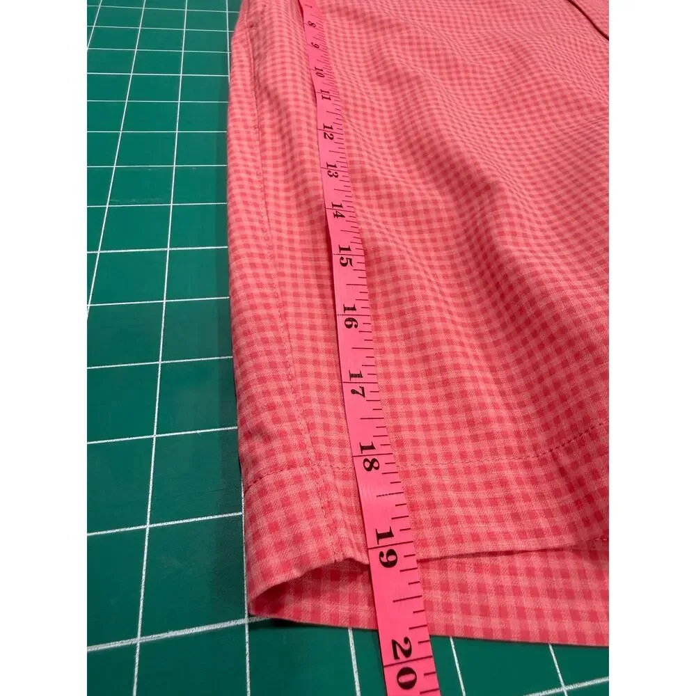 Peter Millar Golf Shorts Pink Gingham Performance Stretch Flat Front Men's Sz 33
